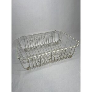 Vintage Rubbermaid Coated Wire Plate/Dish Holder Drying Drain Rack -‎ White